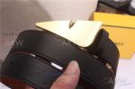 Perfect Fake Fendi Belts - Black Leather Gold Buckle